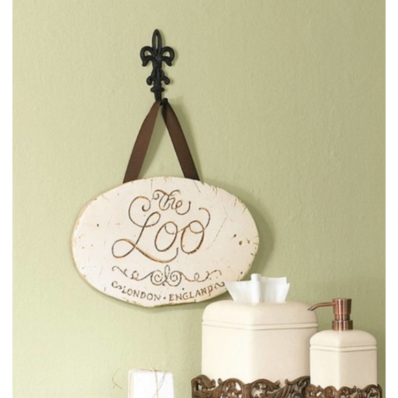 Ballard Designs Accents Ballard Designs The Loo Plaque Artwork Wall Hanging Decor Art Rustic